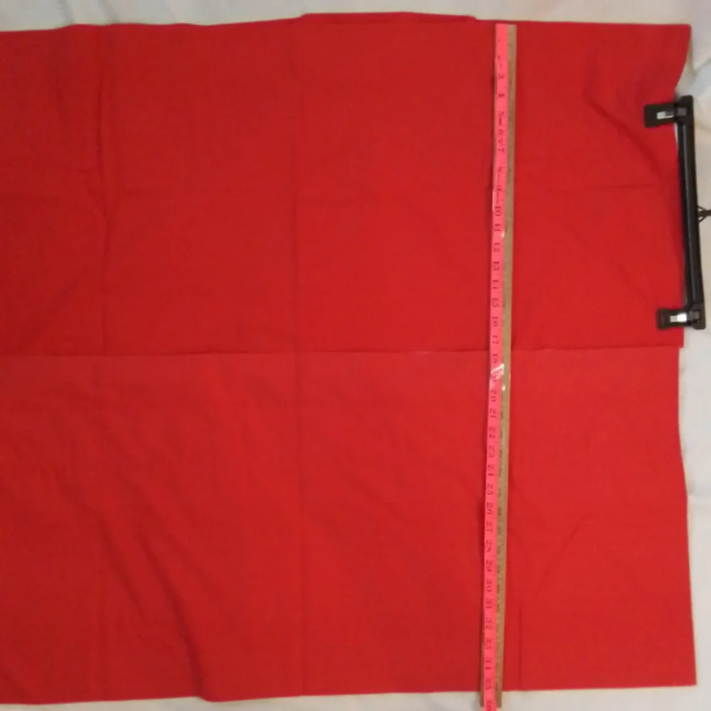Two Sets of Red Rod Pocket Curtain Toppers